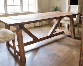 Dining Table Plans, Rustic Wood, Truss Beam Detailing