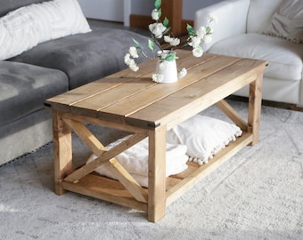 Farmhouse Coffee Tables Plans, DIY Farm House Furniture, Quality coffee table, Quality Furniture, Wooden Furniture, Indoor/Outdoor use table