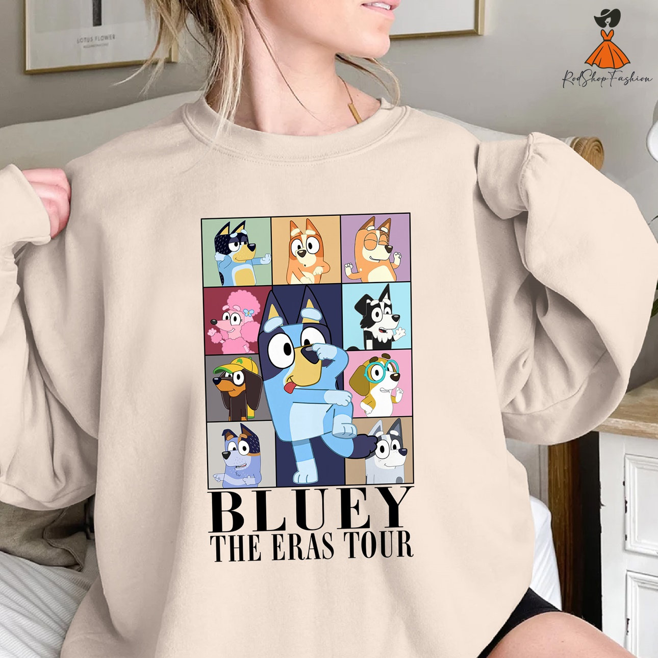 Bluey and Friends featuring a family portrait of the Heeler family cartoon  shirt, hoodie, sweater, long sleeve and tank top