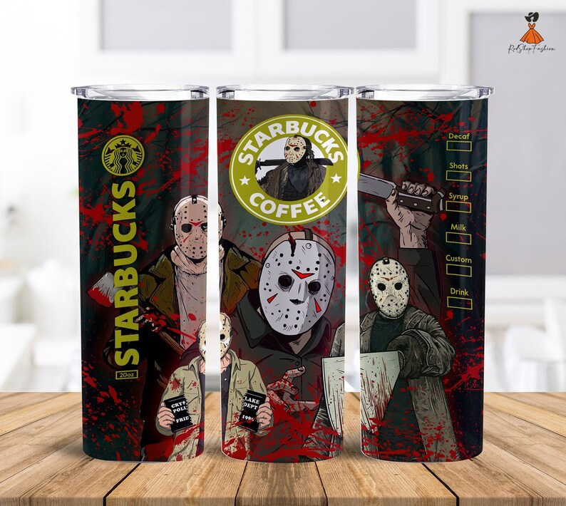Jason Voorhees Tumbler Wrap Horror Movie Character Horror Etsy