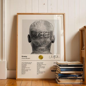 Chris Brown Breezy Poster - Music Art Print, Wall Decor for Fans, Hip Hop und R n B Home Decoration, Gift for Music Lovers, Album Poster