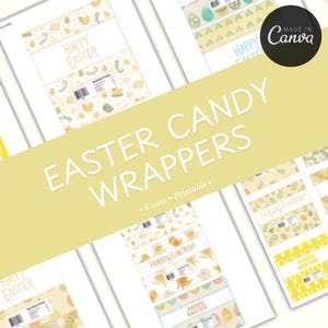 Easter Chick Candy Wrappers: Neutral Spring Designs, 6 Sizes