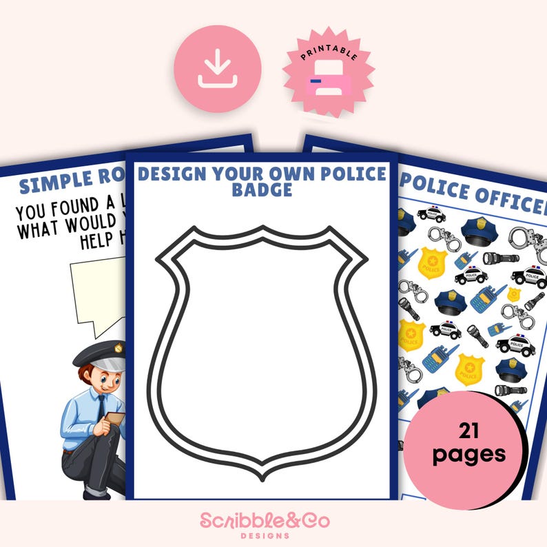 Police Activity Pack: Printable Kids Puzzles With Mazes and Drawing - Etsy