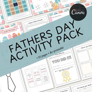 Activiteitenboek Vaderdag | Leuke afdrukbare voor kinderen | Creatief aandenken cadeau voor papa | Boeiende gezinsactiviteit |