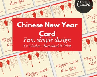 Chinese New Year Greeting Card | Lunar New Year Greeting Card |