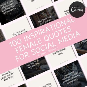 100 Female Quotes Template for Social Media | Empowering Posts & Stories | Editable Designs for Women | Designs for Women Entrepreneurs |