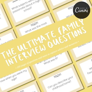 Familie Interview Deck | Printable Life Memoir Fragebogen | Geführte Journal Anweisungen für alternde Eltern |  Fragen im Vorstellungsgespräch mit der Familie |