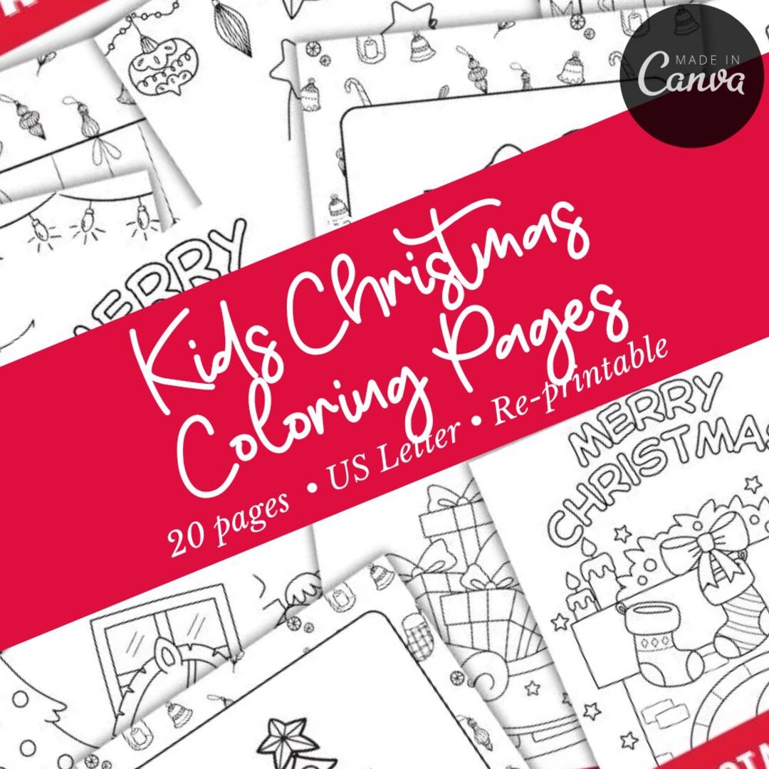 Christmas Coloring Pages: Holiday Fun for Kids (20 Digital Prints) - Etsy