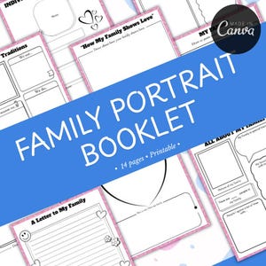 Livreto de retrato de família | Lembrança de família | Presente de família | Memórias de família | Presente personalizado | Memórias queridas | Presente de família perfeito |
