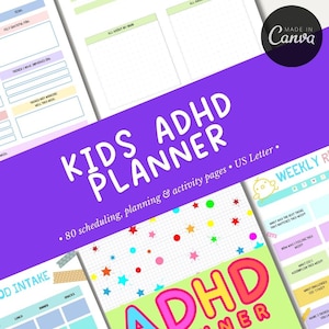 Kid ADHD Planner | Kids ADHD Buddy | Planner for Neurodivergent Kids | Printable Reward Chart | Goals Planner for ADHD |