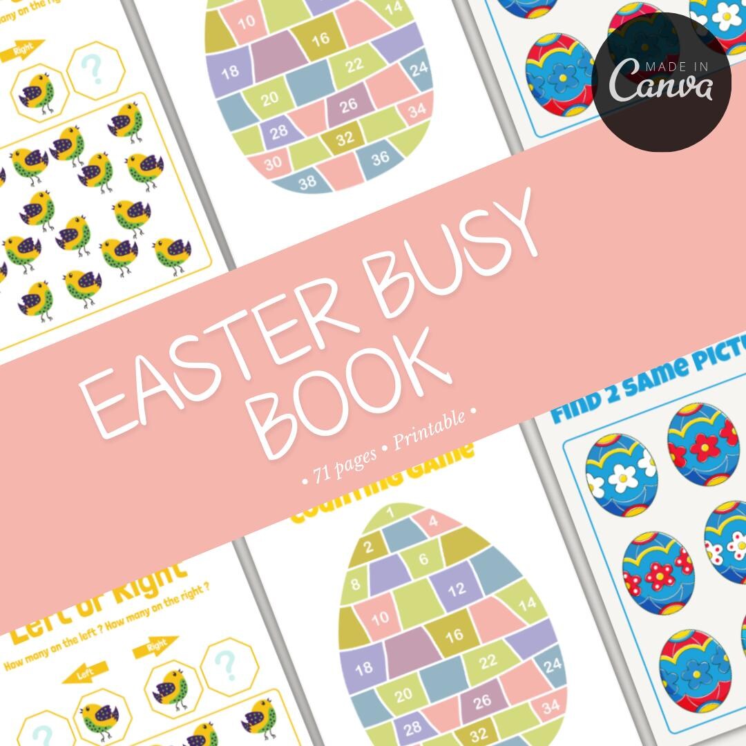 Easter Busy Book: Printable Toddler Activities With Puzzles & Games - Etsy
