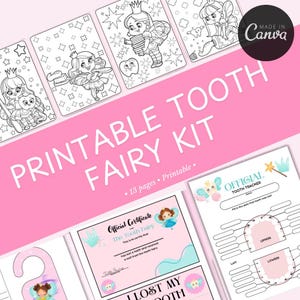 Kit de Hada de los Dientes Rosa / Carta Personalizada / Certificado de Diente / Regalos Mágicos / Colección de Dientes Perdidos / Recuerdo Divertido para Niños /