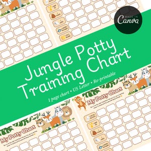 Jungle Potty Training Reward Chart | Printable Toddler Chart | Kids Toilet Training | Digital Download |