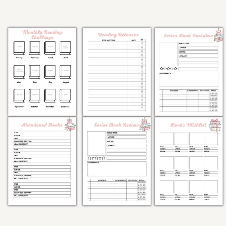 Reading Planner | Book Tracker | Reading Log | Book Review | Reading ...