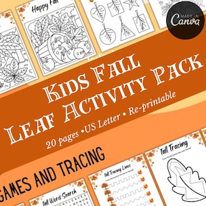 Leaf Activity Pack | Fall Kids Activity Bundle | Homeschool Activity | Autumn Crafts | Fall Coloring | Fall Activities |