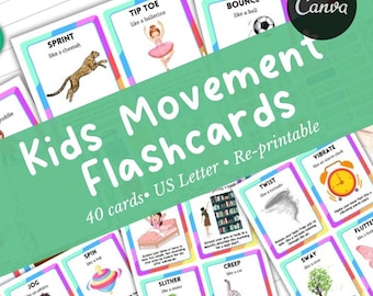 Animal Movement Flashcards for Kids - Preschool Learning Game