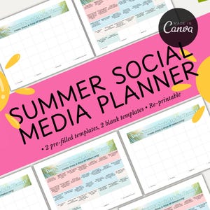 Mini Social Media Planner | Digital Content Calendar | Printable Social Media Planner | Instagram & TikTok Planner | Editable planner |