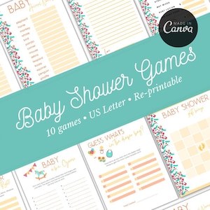 Baby Shower Games | Gender Neutral | Baby Shower Games Bundle | Baby Shower Activities |