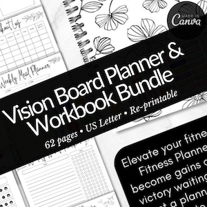 Vision Board Planner | Positive Affirmations | Vision Board Kit | Manifestation Journal | Vision Board Printable |