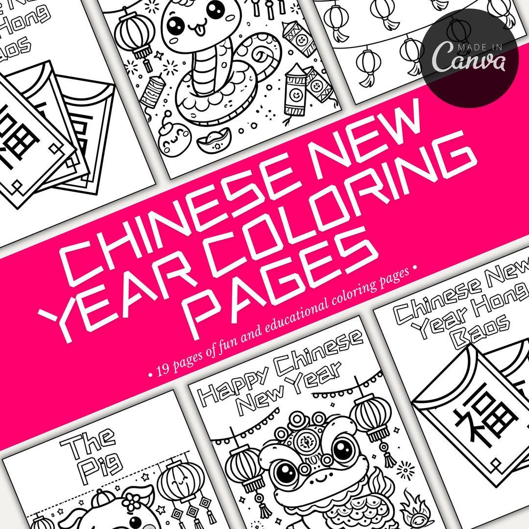 Printable Chinese New Year Coloring Pages Educational Worksheets
