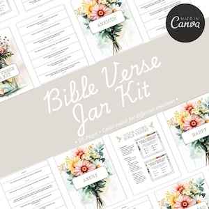 Kit de pots de versets bibliques | DIY imprimable pour les émotions | Lisez-moi quand Jar | Cadeau chrétien | Cartes bibliques |