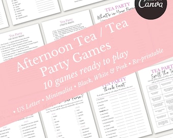 Afternoon Tea Games | Tea Party Games | Lunch Games Bundle | Garden Tea Party Activities |