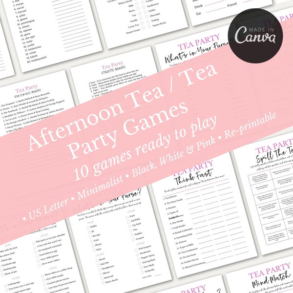 Afternoon Tea Games | Tea Party Games | Lunch Games Bundle | Garden Tea Party Activities |