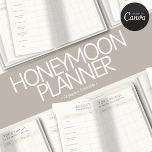 Honeymoon Planner | Travel Itinerary | Wedding Travel Organizer | Honeymoon Budget Tracker | Travel Organizer | Couples Itinerary |