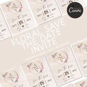 Convite Floral para Salvar a Data | Design em Alta | Download para Impressão | Perfeito para Eventos Especiais