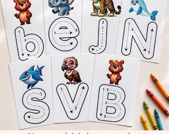 Alphabet Letter Tracing Worksheets A-Z, Preschool Handwriting Practice Printable, Kindergarten ABC, Instant Download PDF