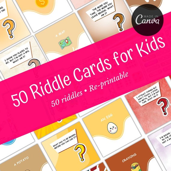 Printable Kids Riddles - 50 Lunchbox Jokes and Brain Teasers - Etsy