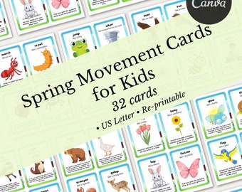Spring Movement Cards for Kids: Animal & Nature Activity Set
