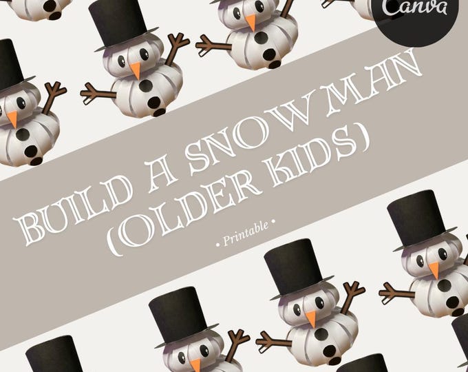 Build a Snowman, Printable Kindergarten, Snowman Building, Digital ...