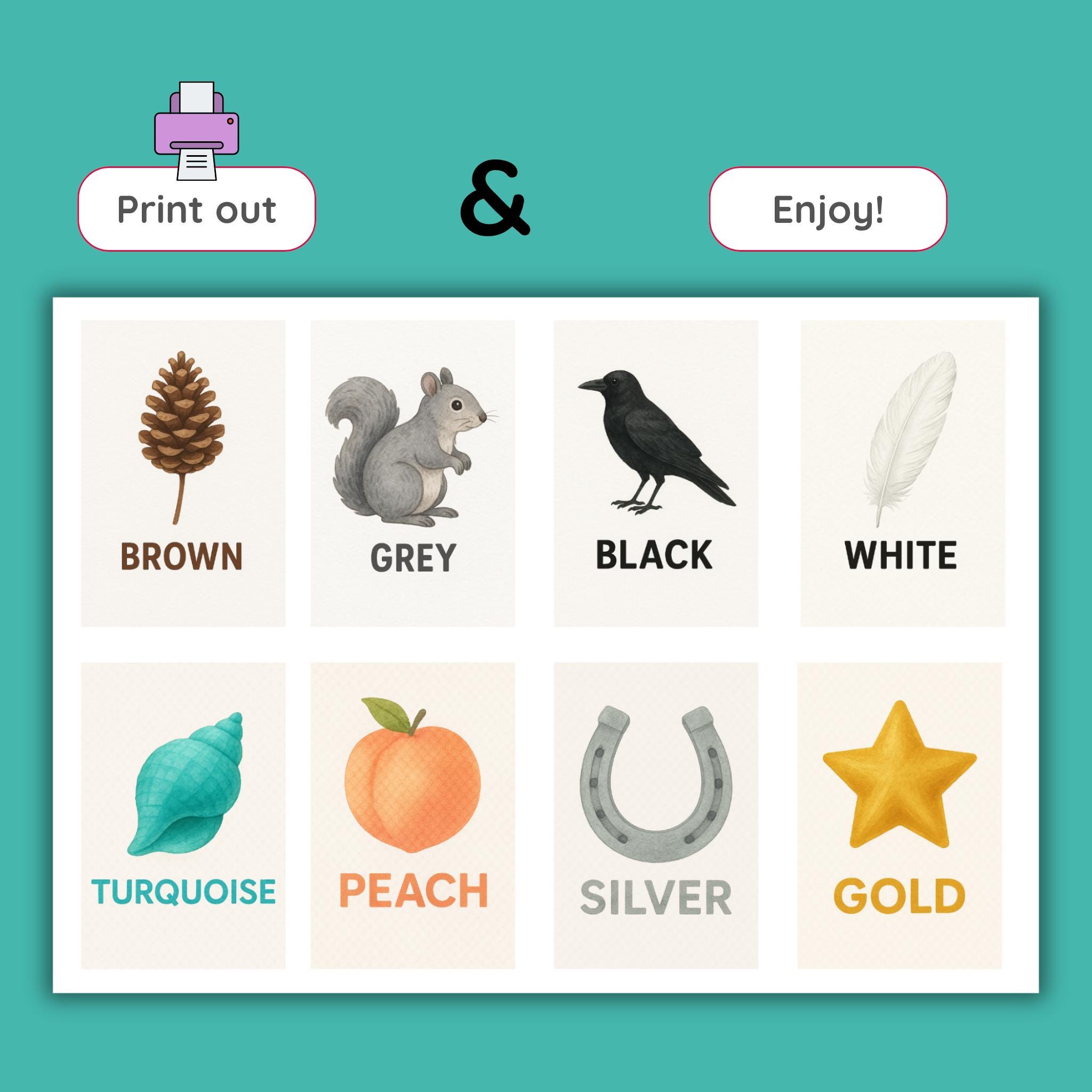 Nature Color Flashcards for Kids | Educational Color Cards | Nature ...