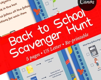 Scavenger Hunt Printable: Back to School Activity for Kids (PDF Download)