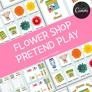 Pretend Play Flower Shop | Printable Dramatic Play Kit for Kids | Imaginative Play | Printable Games for Kids | Pretend Play Printables |