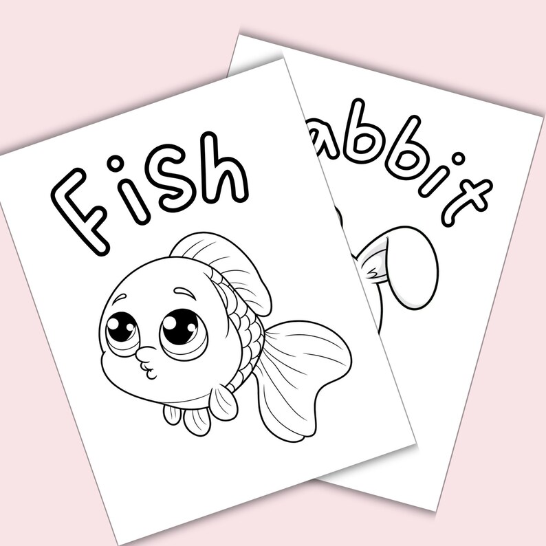 Pet Coloring Book: Adorable Kawaii Pets - Fun Animal Pages - Etsy