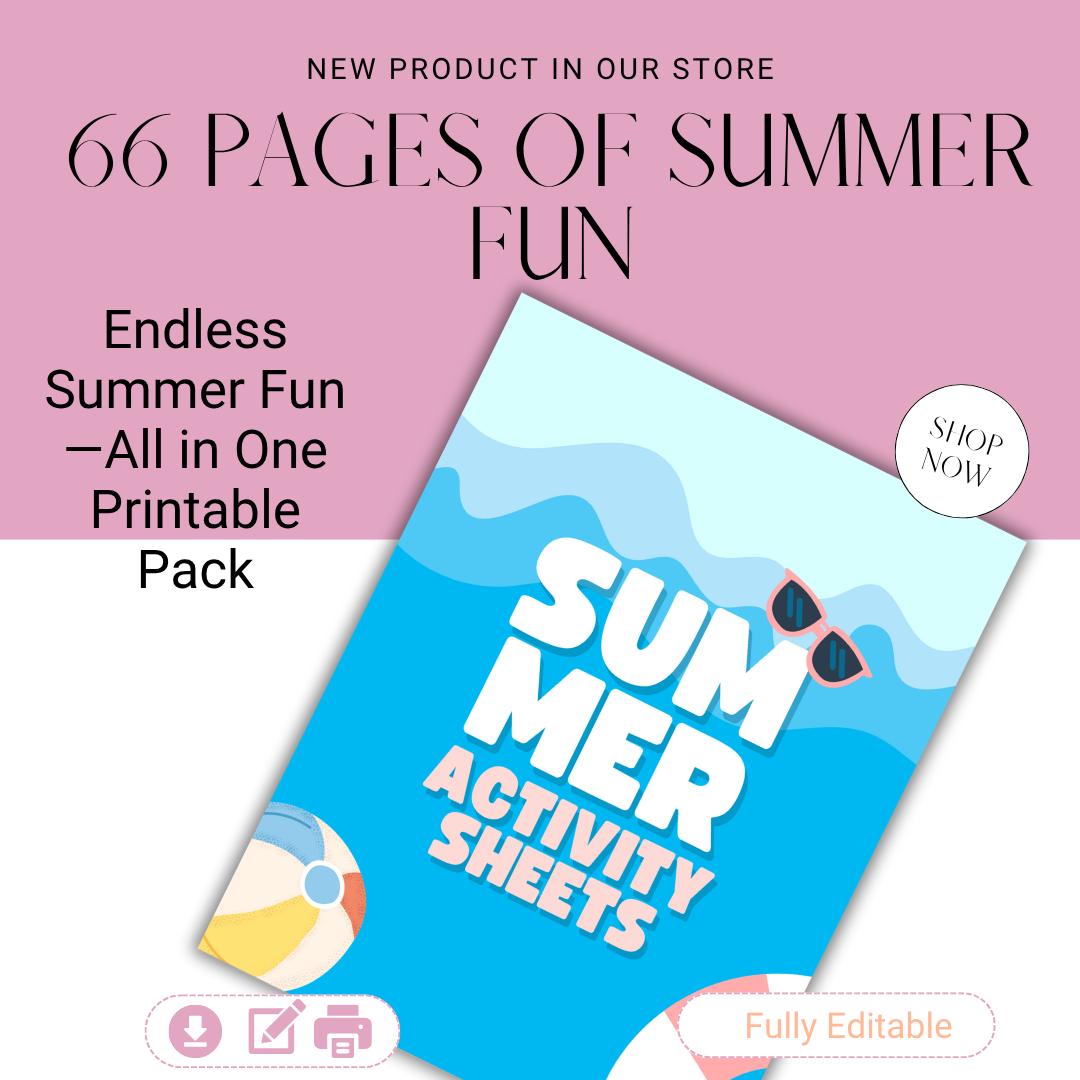 Printable Kids Activity Bundle: Summer Learning Fun - Coloring & Games ...