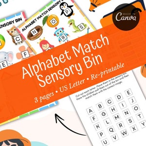 Coincidencia de alfabetos / Plan de estudios preescolar / Reconocimiento de letras / Tarjetas de correspondencia de alfabetos imprimibles / Juegos para niños pequeños /