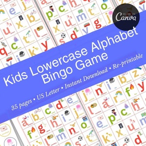 Bingo de letras / Bingo de letras minúsculas / Bingo de letras mayúsculas para niños / Bingo de letras para niños /