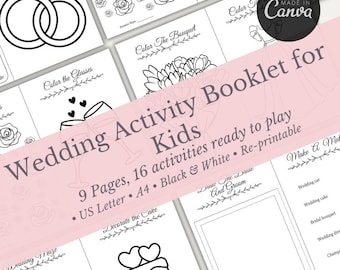 Kids Wedding Activity Booklet | Wedding Games Booklet | Wedding Activity Games Bundle for Kids |