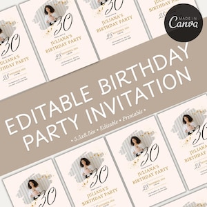 Minimalist Birthday Invitation | Birthday Invitation | Editable Party Invite | Digital Template for Fun Celebrations |