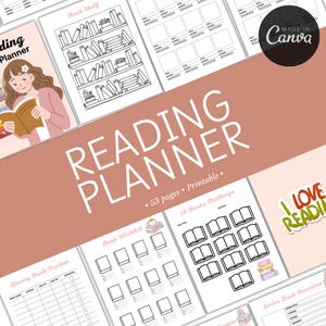 Reading Planner | Book Tracker | Reading Log | Book Review | Reading Journal | Book Review | Bookshelf Template |