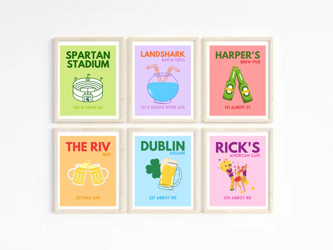 Michigan State University Posters MSU Posters College Etsy