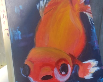 Acrylgemälde ""Goldfisch"" von mir selbst handgemacht ."