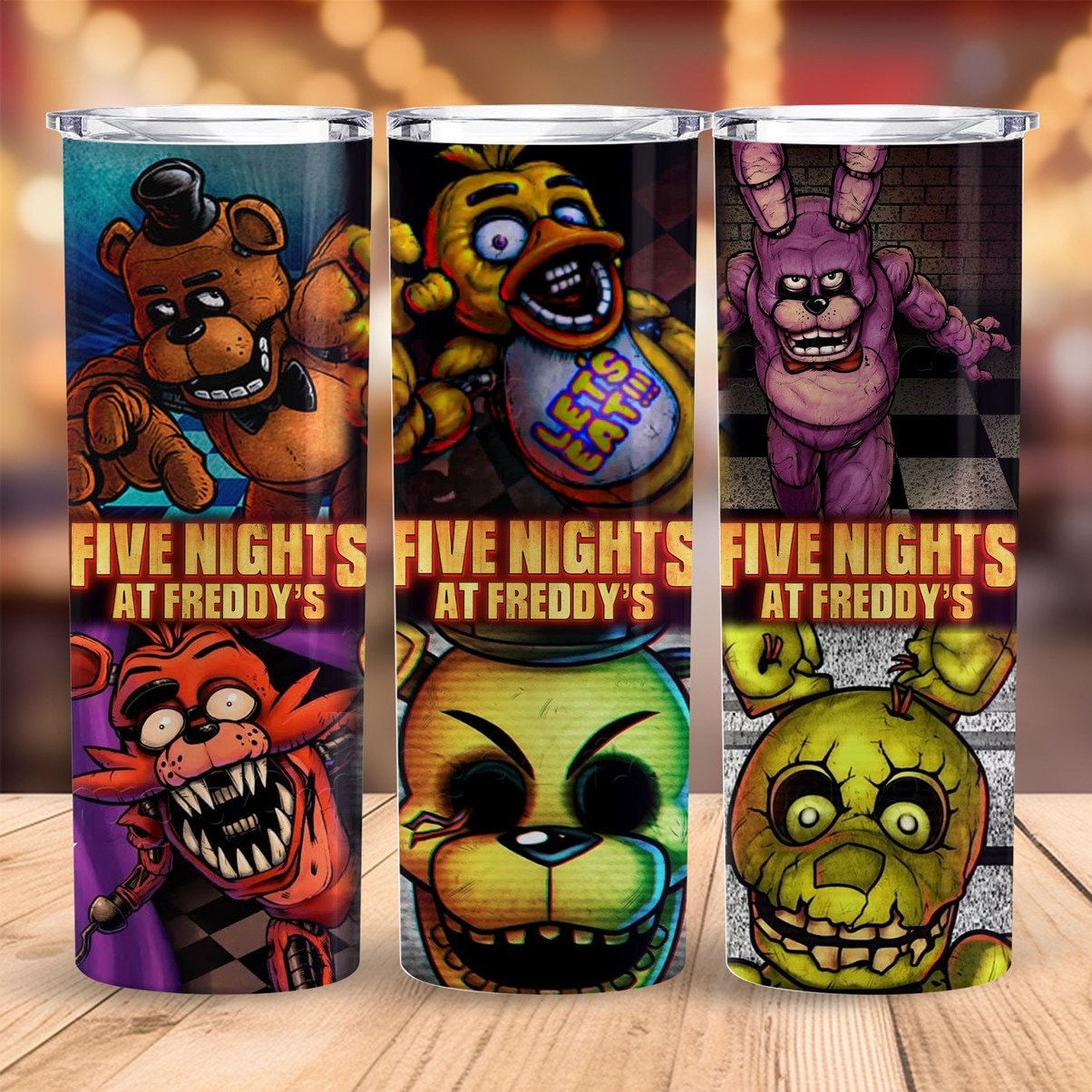 Five Nights At Freddy's 20oz Skinny Tumbler Wrap Png, Five Nights At F –  Drabundlesvg