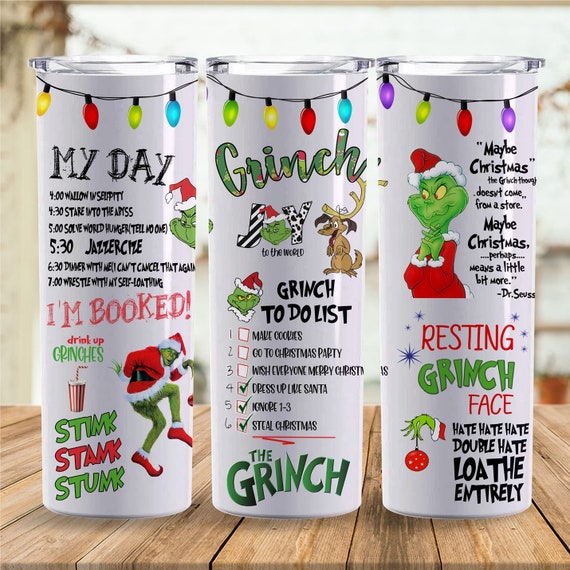 Christmas Character Grinch Coffee 40 oz 2 piece Tumbler Wrap 