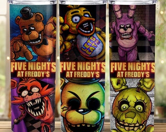 Five Nights At Freddy's 20oz Skinny Tumbler Wrap Png, Five Nights At F –  Drabundlesvg