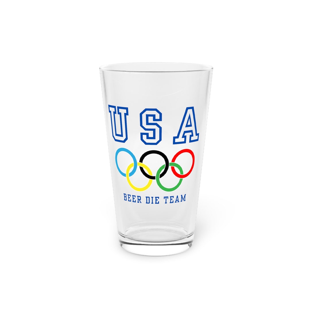 Olympic Team Drinking Cup Gold Medal Inspired Pint Glass for - Etsy