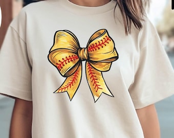 Softball Mom Shirt, Comfort Colors Softball Shirt, Softball Bow Shirt, Softball Mom Shirt, Game Day Shirt, Fall Sports Gift